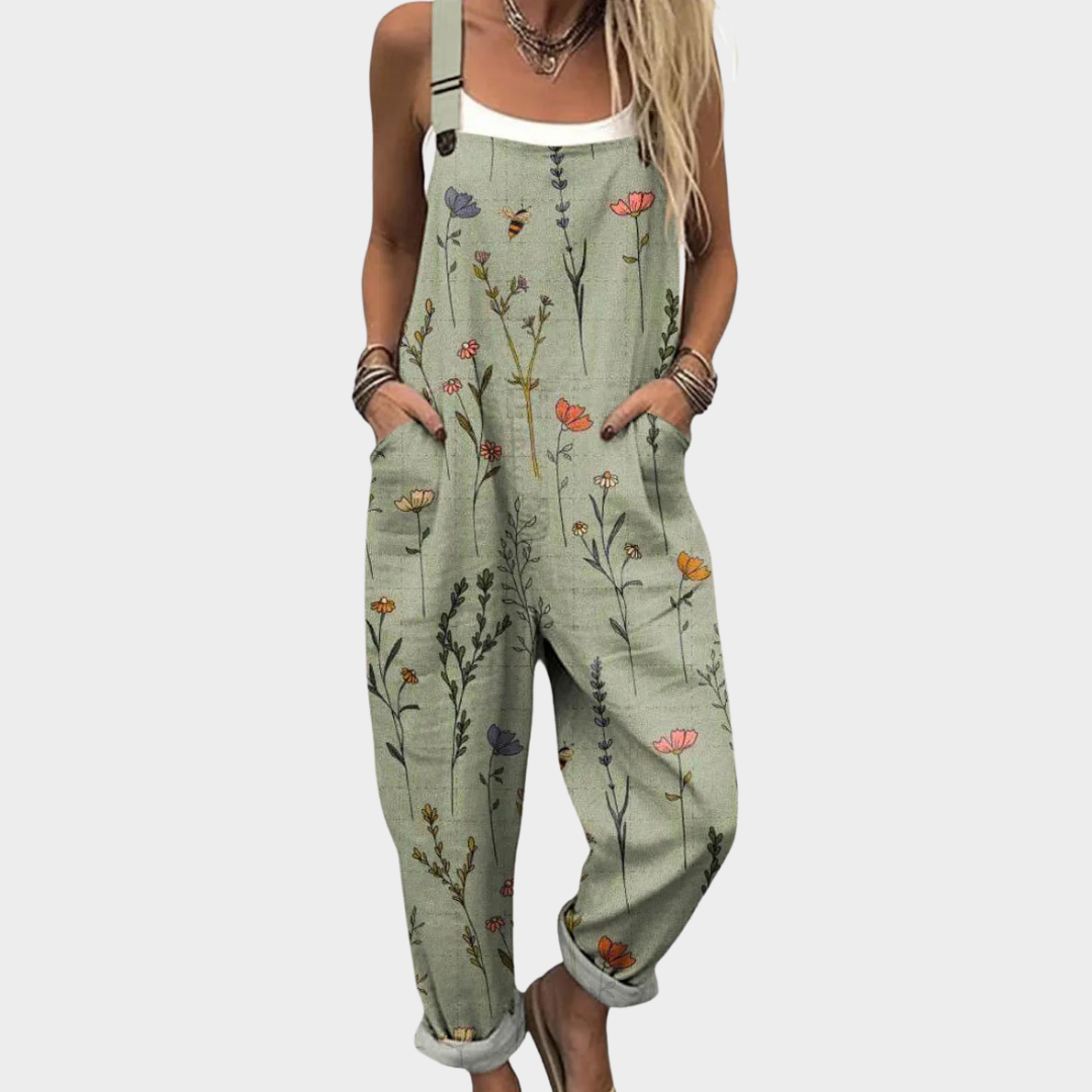 Marielle | Printed Wide-Leg Overalls