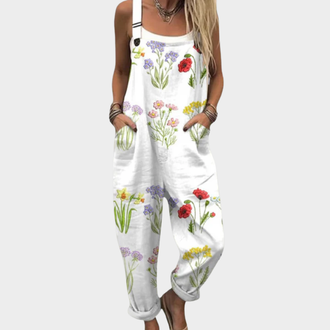 Marielle | Printed Wide-Leg Overalls