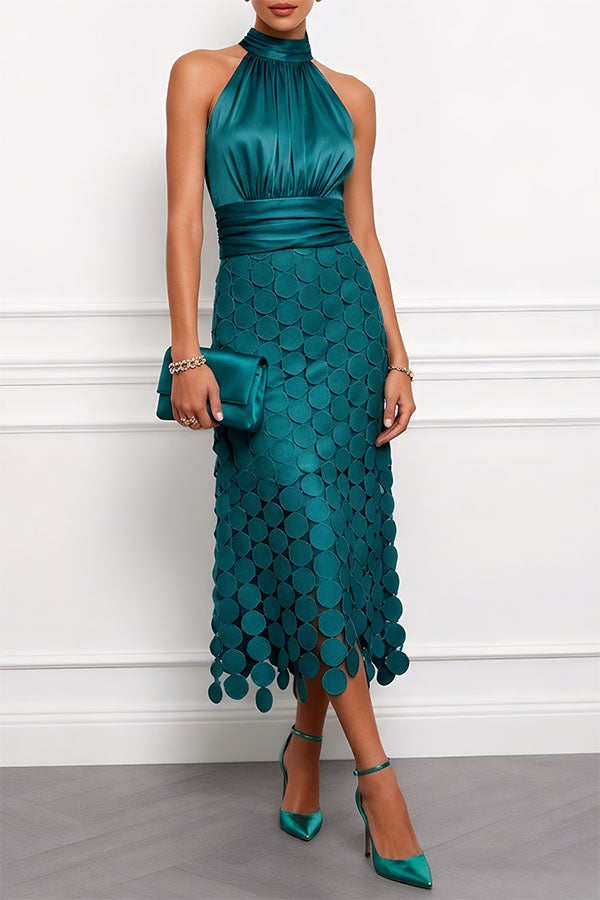 Vivienne | Elegant Halter Midi Dress