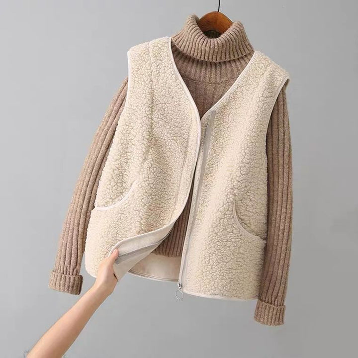 Valentina Rossi Fuzzy Vest with Zipper Closure