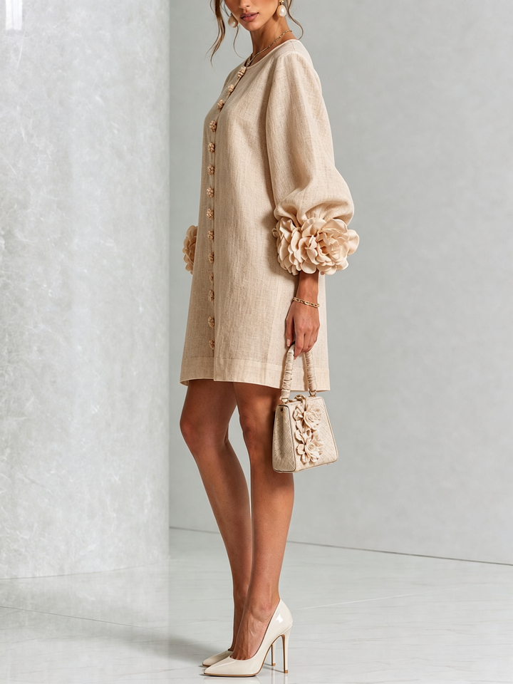 Isabelle | Rose-Detail Button-Down Dress
