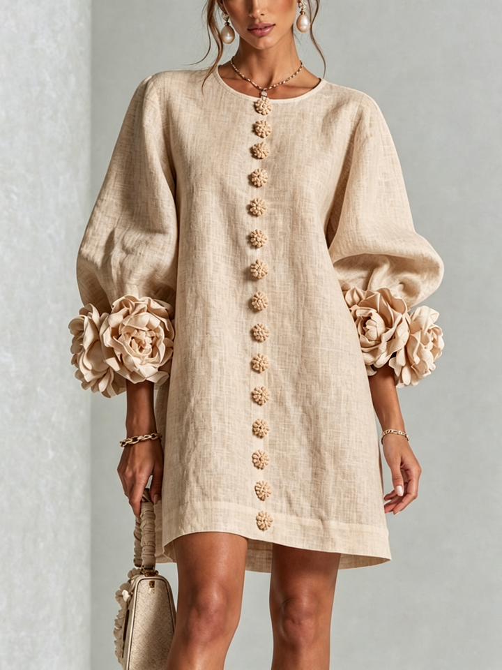 Isabelle | Rose-Detail Button-Down Dress