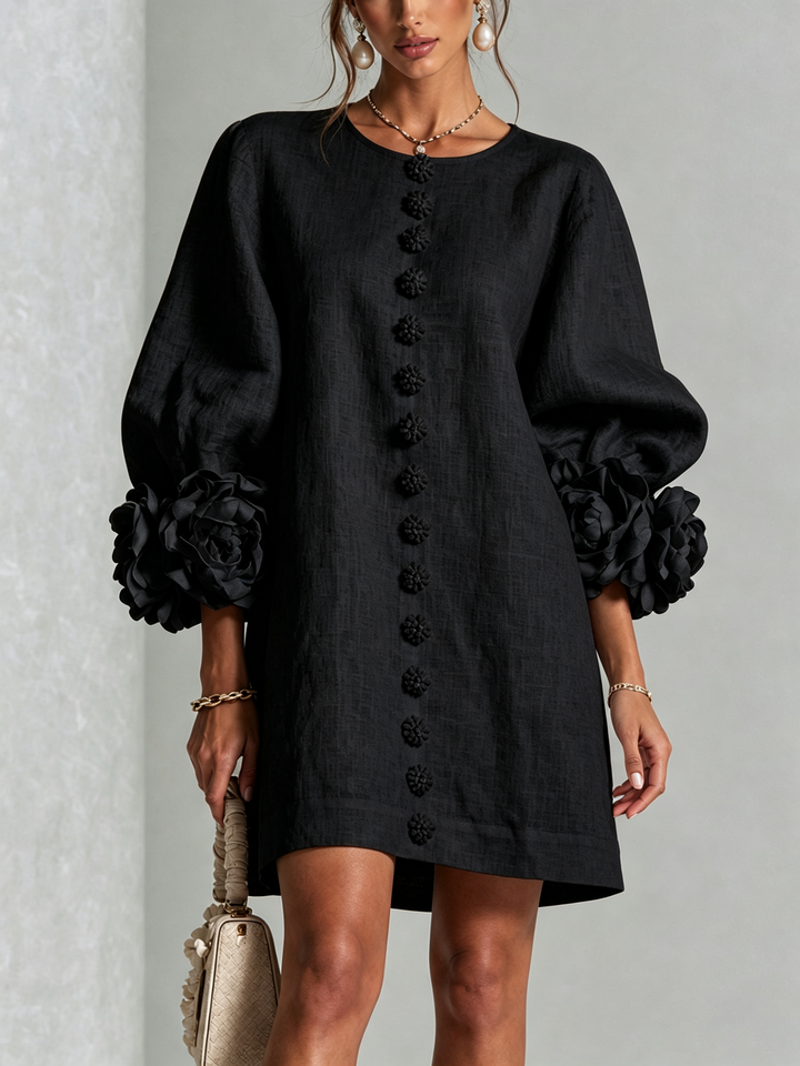 Isabelle | Rose-Detail Button-Down Dress