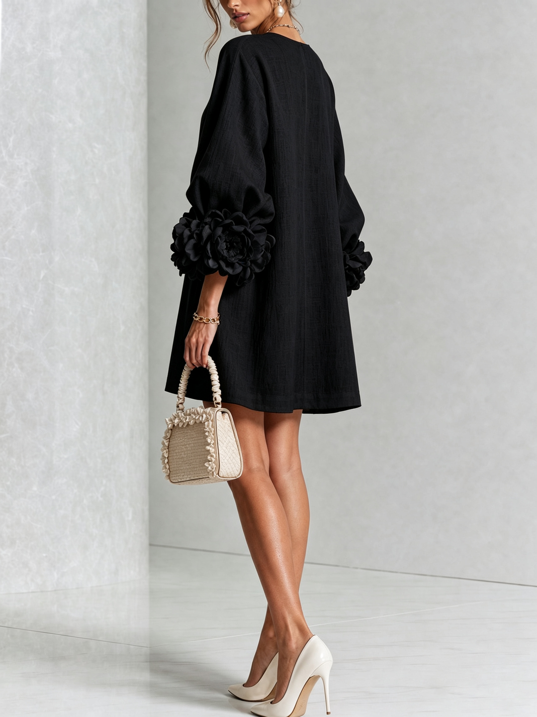 Isabelle | Rose-Detail Button-Down Dress