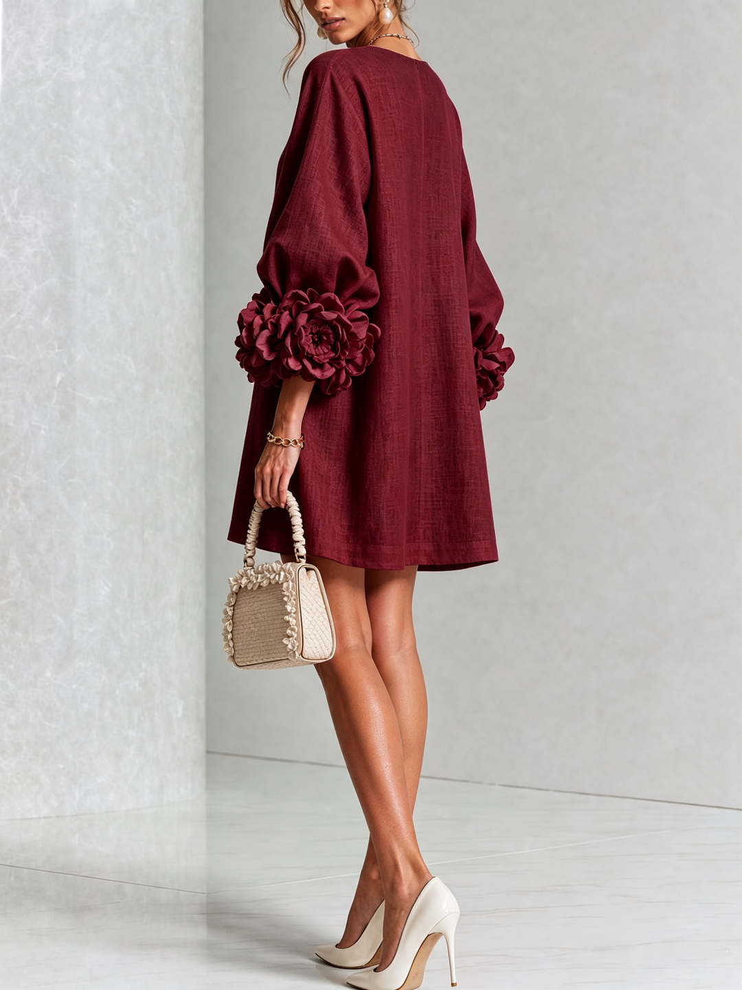 Isabelle | Rose-Detail Button-Down Dress