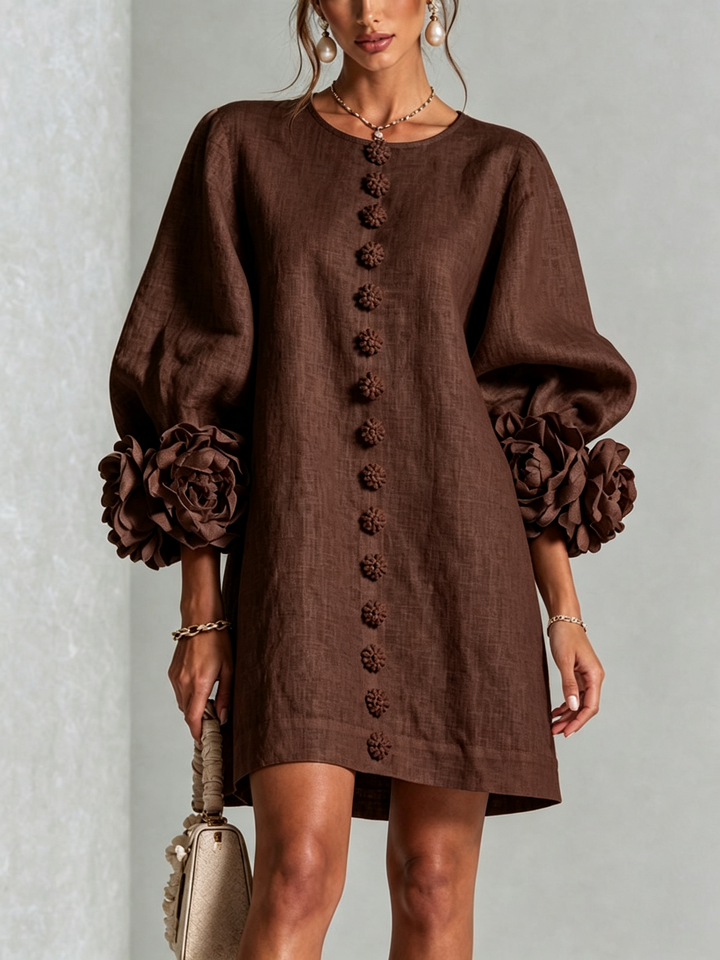 Isabelle | Rose-Detail Button-Down Dress