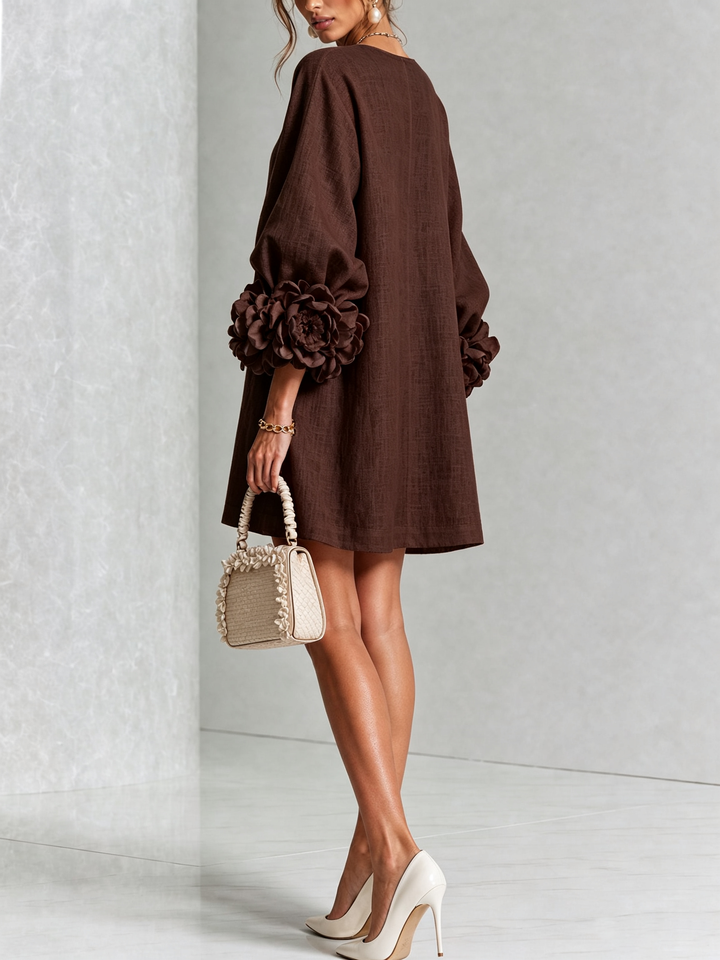 Isabelle | Rose-Detail Button-Down Dress