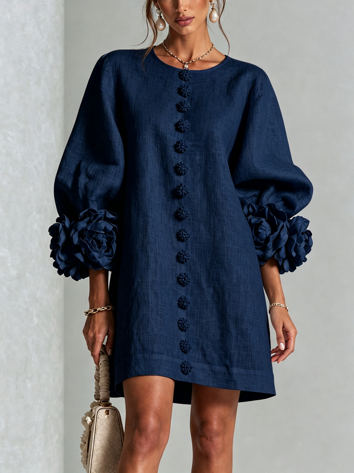 Isabelle | Rose-Detail Button-Down Dress
