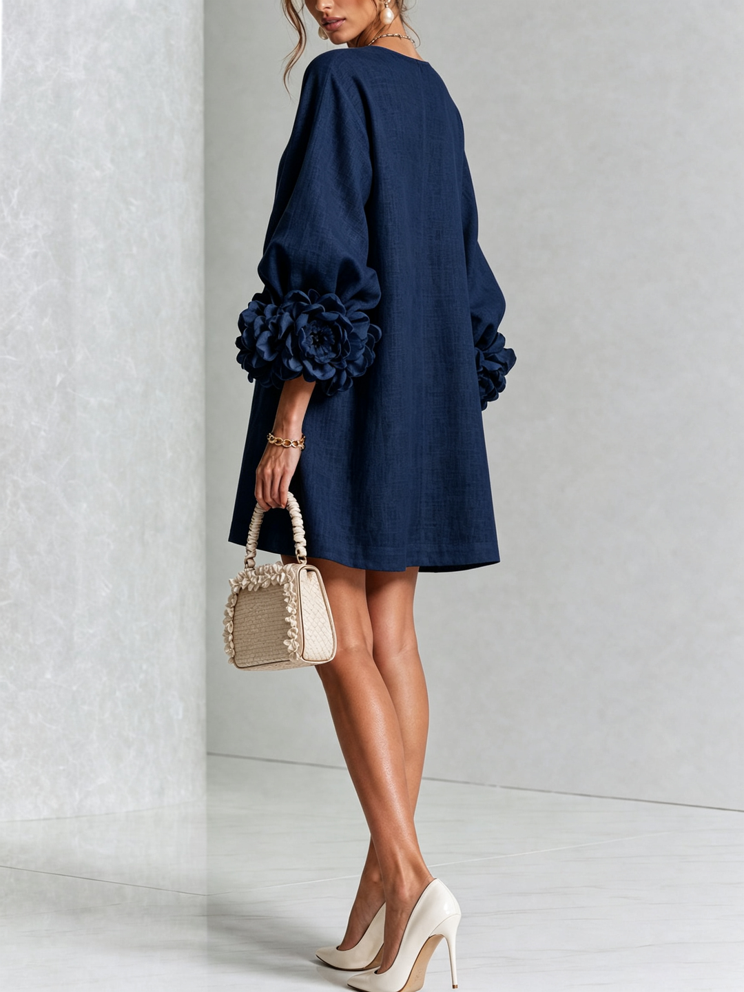 Isabelle | Rose-Detail Button-Down Dress