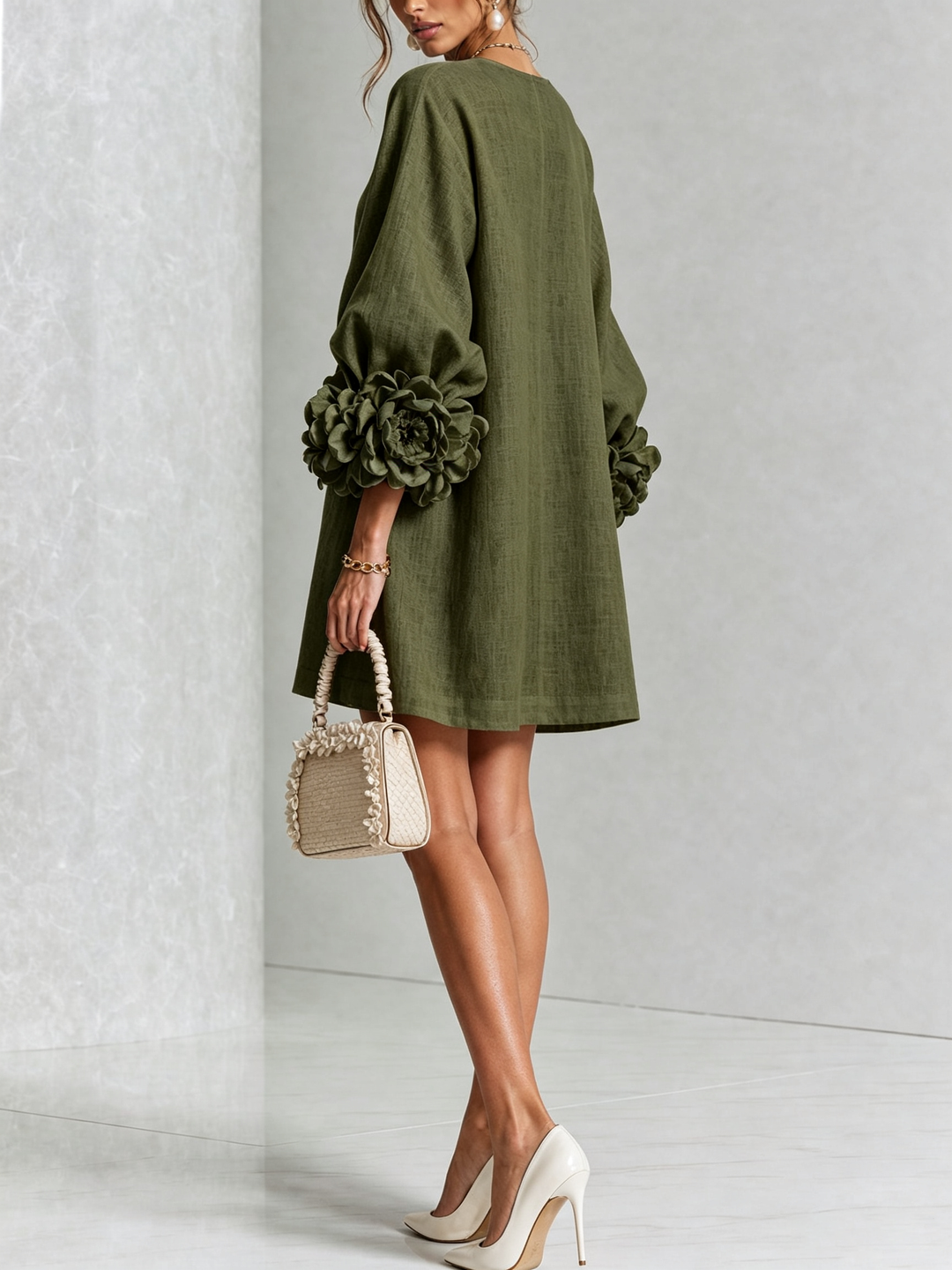 Isabelle | Rose-Detail Button-Down Dress