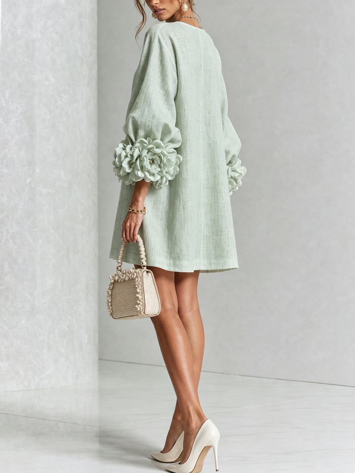 Isabelle | Rose-Detail Button-Down Dress