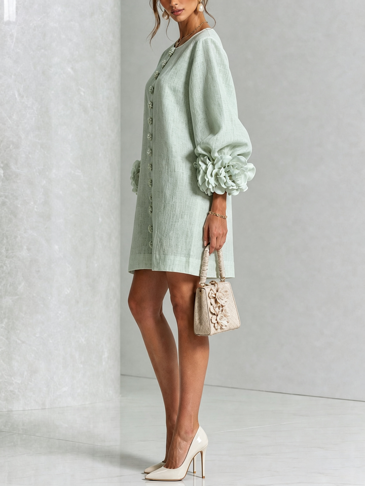Isabelle | Rose-Detail Button-Down Dress