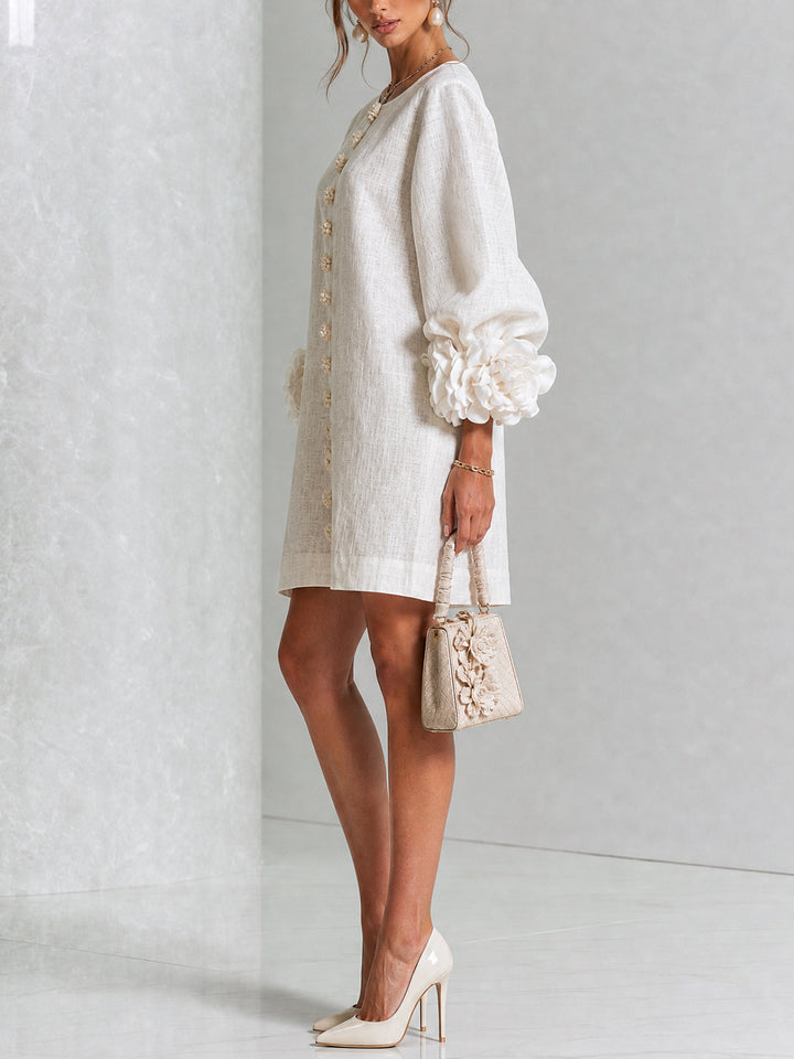 Isabelle | Rose-Detail Button-Down Dress
