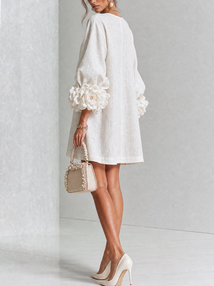 Isabelle | Rose-Detail Button-Down Dress