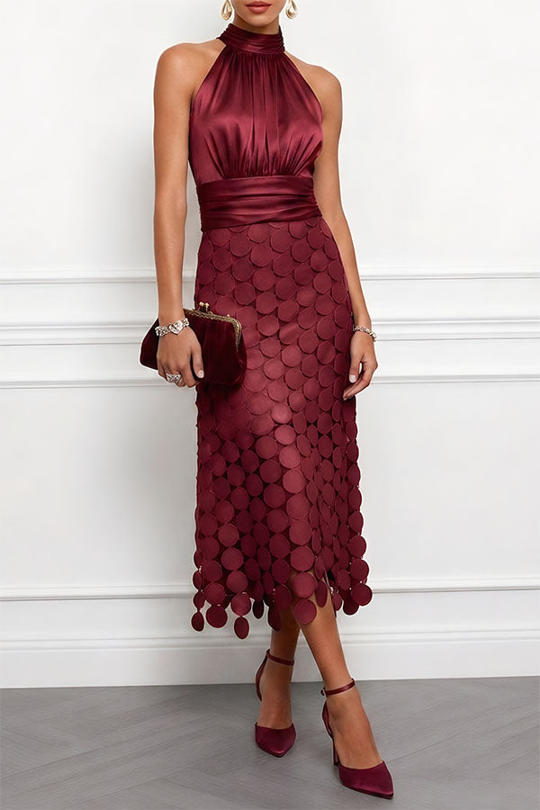 Vivienne | Elegant Halter Midi Dress