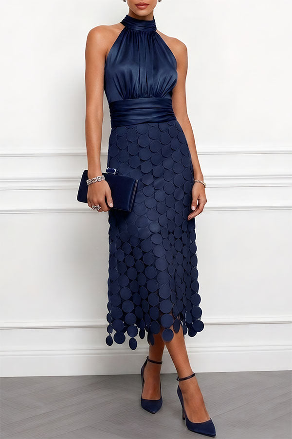 Vivienne | Elegant Halter Midi Dress