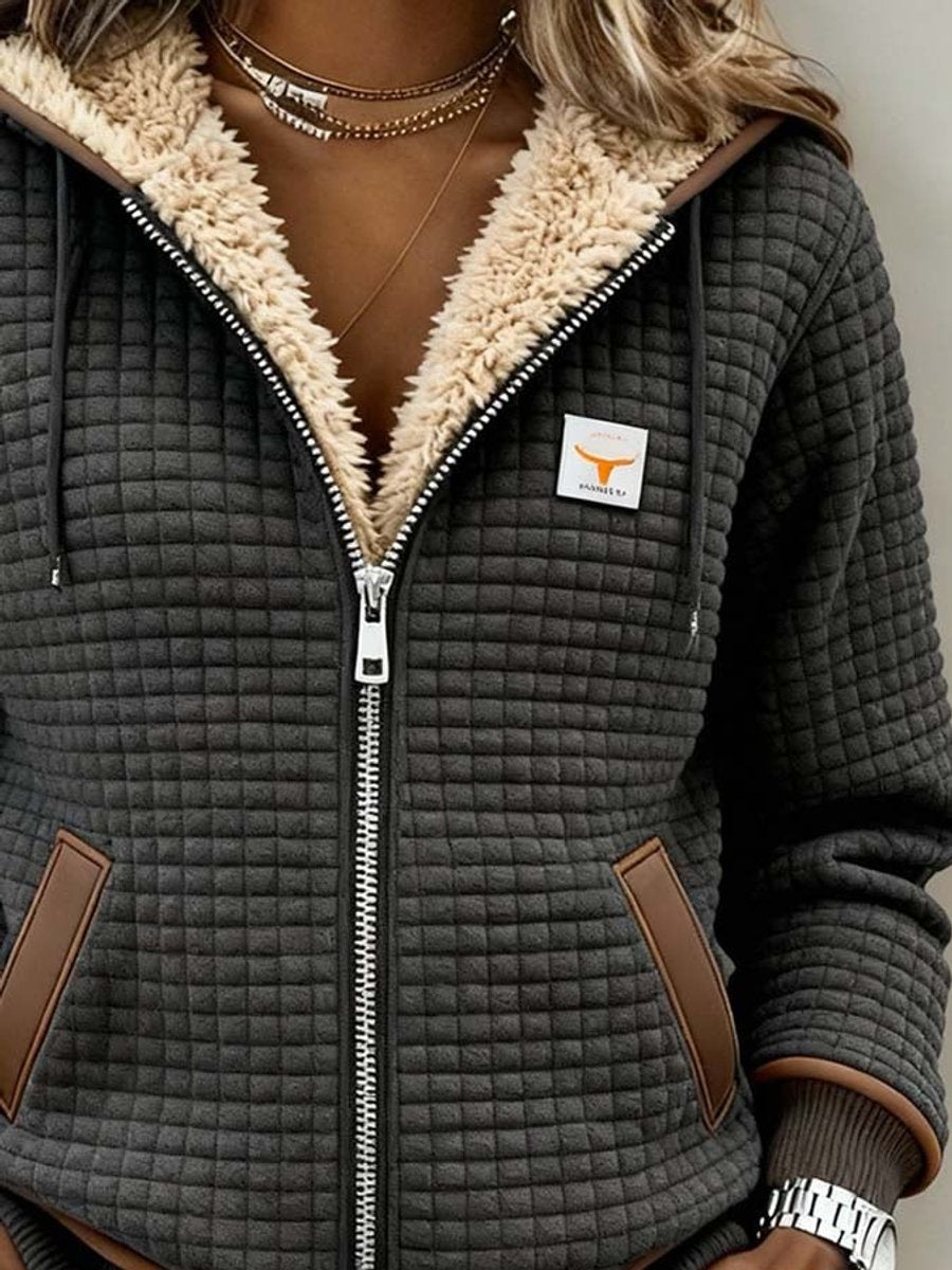 Danielle | Sherpa-Lined Quilted Hooded Jacket